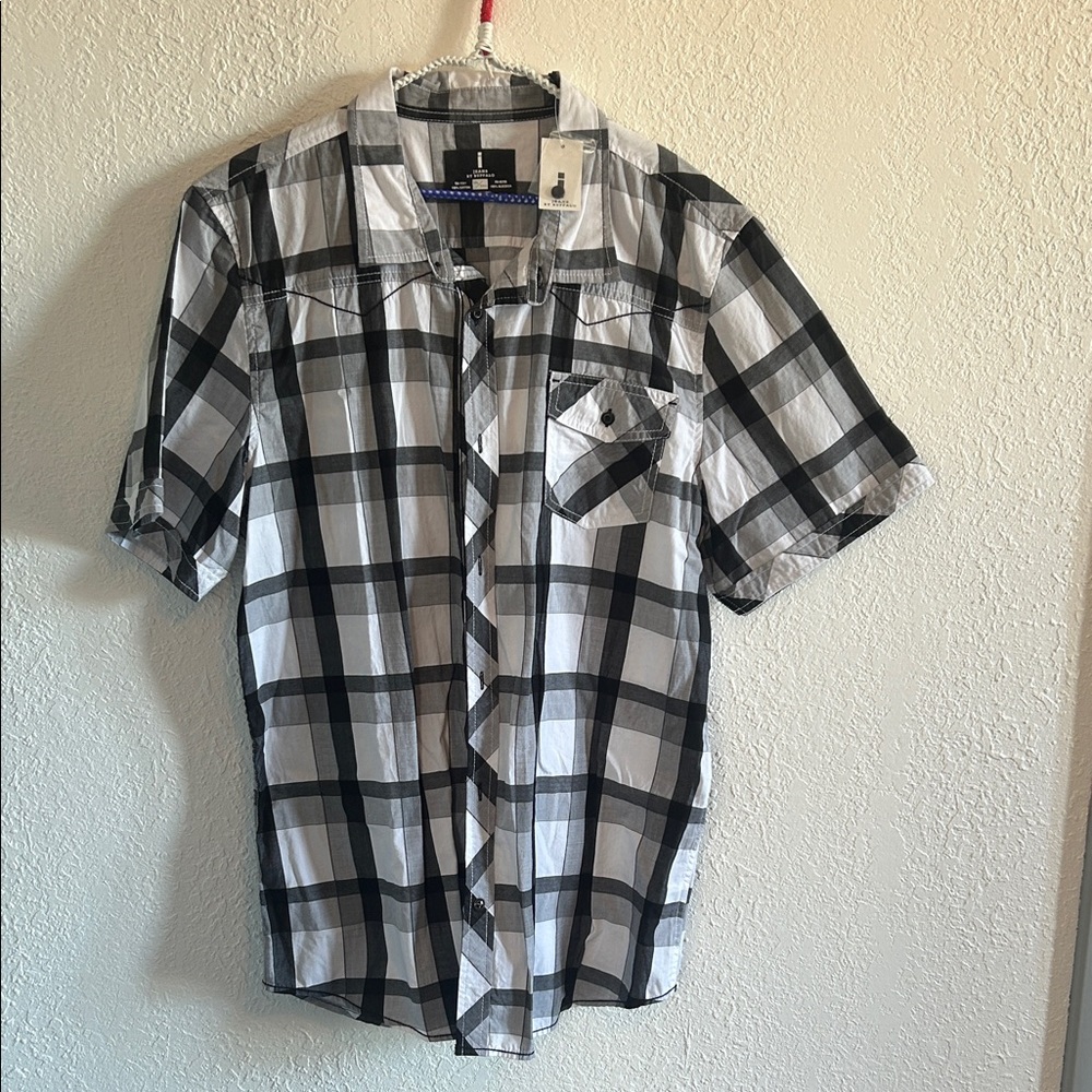 Men’s XXL -  I Jeans by Buffalo Black and White Plaid Shirt